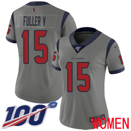 Houston Texans Limited Gray Women Will Fuller V Jersey NFL Football #15 100th Season Inverted Legend
